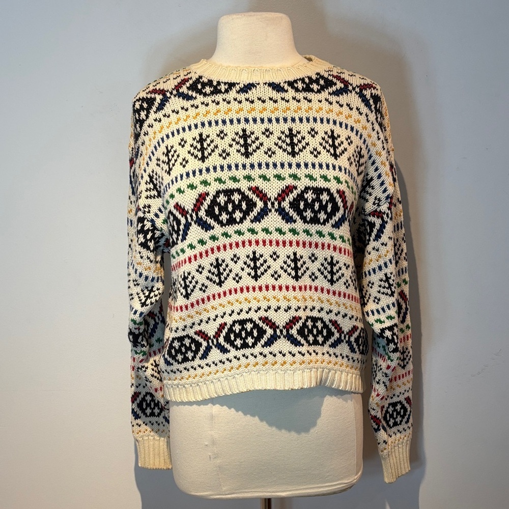 Vintage LIZ Sport Cropped Knit Sweater size medium